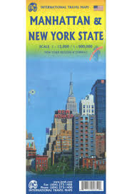 Manhattan & NY State Travel Map. This updated edition stretches from the northern edge of Central Park to The Battery and shows subway lines and railways where they actually travel, not just the stations. All ferry routes are included. The core of the s