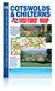 Cotswolds & Chilterns Tourist map. This map of the Cotswolds & Chilterns is a full color foldout visitors map, featuring road mapping that covers an area extending to: Worcester, Royal Leamington Spa, Northampton, Bedford, Dunstable, London Heathrow Airpo