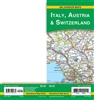 ITALY AUSTRIA SWITZERLAND REGIONAL ROAD MAP.  This is a detailed Freytag & Berndt two-sided folded road map showing distances, points of interest, a full index and legend.  Scale is 3 inches to 80 km.