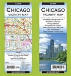 CHICAGO VICINITY ROAD MAP.. This is a detailed folded map including McHenry, Lake, Cook, Dupage, Kane, Kendall, Grundy and Will Counties as well as surrounding areas.