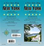NEW YORK FIVE STAR TRAVEL MAP.  This road map includes Albany, Tri Cities, Binghamton, Buffalo, Niagara Frontier, Elmira, Corning, Manhatan, New York City, Rochester and Syracuse.