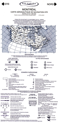 VNC 5002 Montreal - VFR Navigation Chart. The VFR Navigation Chart (VNC) is used by VFR pilots on short to extended cross-country flights at low to medium altitudes and at low to medium air speeds. The chart displays aeronautical information and sufficien