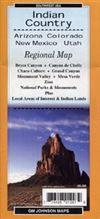 Four Corners - Indian Country AZ NM CO UT regional map. Regional, outdoor recreation map of the four corners of Utah, Colorado, Arizona, and New Mexico. Includes, Bryce Canyon, Monument Valley, Grand Canyon, Mesa Verde, Canyon de Chelly, and more.