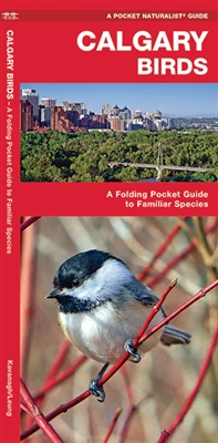 Calgary Birds pocket guide. The familiar magpie is one of over 200 of species of birds inhabiting the diverse ecosystems found throughout the Calgary region. This beautifully illustrated guide highlights over 140 familiar and unique species and includes a