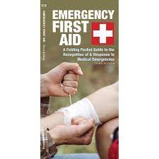 Emergency First Aid pocket guide. Emergency First Aid is a pocket-sized, folding reference guide on how to recognize and respond to common medical emergencies. It will allow the user to check for vital signs and assess the severity of medical emergencies