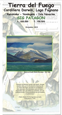 Tierra del Fuego including Cordillera Darwin and Lago Fagnano Travel Map. Travelling to Chile? This waterproof folded map of Tierra del Fuego is a Spanish language map that covers the area at a scale of 1:585,000 on one side. there is a map of Isla Navari