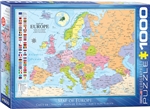 EuroGraphics Map of Europe 1000 Piece Puzzle. Box size: 10" x 14" x 2.37". Finished Puzzle Size: 19.25" x 26.5". Learning geography has never been so easy. This Map of Europe includes major and capital cities along with country flags. Strong high-quality