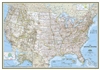 USA Classic - National Geographic Wall Map XL. Our most popular United States wall map. Features all 50 States with insets for Alaska and Hawaii. All major cities, transportation routes, State boundaries, National Parks, inland waterways, and mountain ran