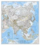 Asia Classic National Geographic Wall Map. Asia Classic Wall Map Large. This large detailed National Geographic cartography includes country boundaries, place names, bodies of water, and more for the entire Asian continent. Great for the home or office.