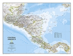 Central America Classic - National Geographic Wall Map. Map coverage includes the countries of: Guatemala, Belize, El Salvador, Honduras, Nicaragua, Costa Rica, and Panama. Our most detailed wall map of Central America, extensively updated with new Nation