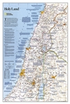 Holy Land National Geographic Wall Map. This fascinating map is an in-depth look at the faiths, peoples, and politics that have shaped this historic region. Features a detailed political map overlayed with facts about significant religious sites.