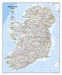 Ireland Political Wall Map - National Geographic. This classic-style Ireland wall map is one of the most authoritative maps yet published of the Emerald Isle. Of the nearly 1,000 place-names shown on this map, all within the Republic of Ireland adhere to