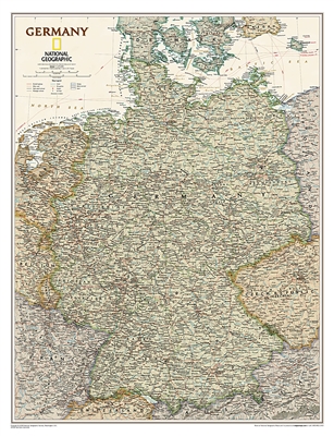 Germany Executive National Geographic Wall Map. Our executive style political map of Germany features country boundaries, place names, bodies of water, airports, major highways and roads, and much more.