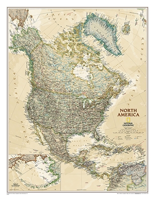 North America Executive Wall Map Wall Map - National Geographic. Our executive style political map of North America features country boundaries, place names, bodies of water, airports, major highways and roads, and much more.