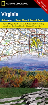Virginia National Geographic State Guide Map