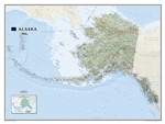 Alaska Physical National Geographic Wall Map. One of the largest and most detailed maps available for the North Star State. Rich shaded relief makes Alaskas incredibly diverse terrain easy to visualize and remarkably beautiful. This map includes hundreds