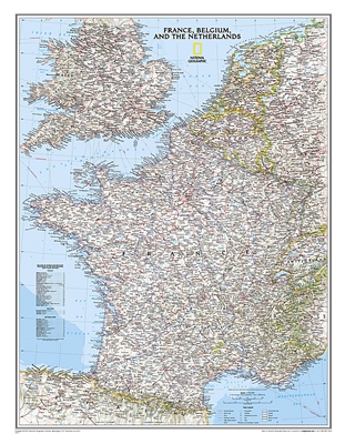 France, Belgium & Netherlands Political Wall Map - National Geographic. Our classic wall map of France, Belgium, and the Netherlands shows political boundaries, major highways and roads, cities and towns, and a wealth of other incredibly accurate geograph