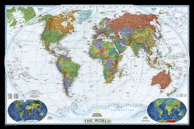 World Decorator Wall Map - National Geographic. Bright colors and unparalleled detail bring the world alive! Enjoy the accuracy and beauty of this world map from the cartographers at National Geographic. Created with the Winkel Tripel projection, this map