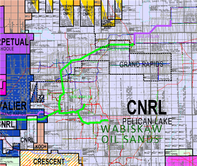 Athabasca West Oil Sands map