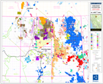 Horn River Geological Play Map. This Geological Play map includes all Subsurface Oil and Gas Rightsifrom the Surface to the Basement (all formations) in the Horn River basin. Includes current grid (detailed to the section), lakes and rivers, places, pipel