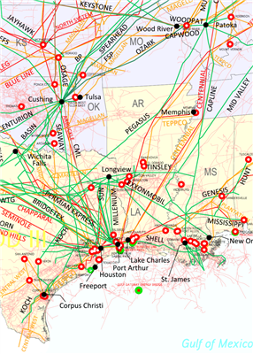 North America Pipelines & Facilities Wall Map. This laminated base map shows all the major Pipelines and Facilities throughout Canada and the USA. The Facility types include Refineries, and LNG Import and Export Terminals. Pipeline types include Gas, Natu