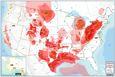 North America Shale Gas Plays and Basins map. This laminated boardroom map shows all the major Shale Gas plays and locations in Canada and the USA, showing the extent of the top producing Tight and Shale Gas Geological Plays and Basins. The map provides a