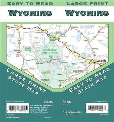 Wyoming State Map. Casper, Cheyenne, Cody, Evanston, Gillete, Grand Teton National Park, Green River, Jackson, Laramie, Rawlins, Riverton, Rock Springs, Sheridan, Yellowstone National Park.