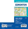Edmonton Street Map Includes Red Deer, Fort Saskatchewan, Leduc, Sherwood Park, St. Albert, adjoining communities, and Edmonton to Red Deer regional map. It shows transportation, boundaries, services, culture centres, and road designations.