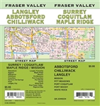 Fraser Valley & Lower Mainland BC street map. Full color map features detailed street information for Vancouver and Fraser Valley. Communities Included, Abbotsford, Anmore, Belcarra, Burnaby, Chilliwack, Coquitlam, Delta, Hope, Ladner, Langley, Langley To
