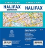 Halifax Street Map Includes Dartmouth, Bedford / Sackville, Grand Lake, Halifax Airport, Hammonds Plains, North Preston and adjoining communities, Downtown Halifax. It shows transportation, boundaries, services, culture centres, and road designations.