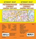 Peterborough, Lindsay, Cobourg - Port Hope Ontario Street map includes Bobcaygeon, Brighton, Campbellford, Fenelon Falls, Lakefield and adjoining communities; plus Kawartha Lakes and Great Pine Ridge Region map