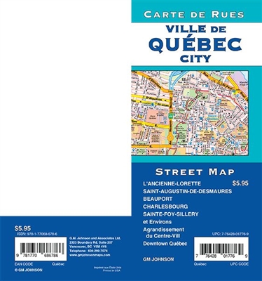 Quebec City Street Map This detailed map includes Lancienne-Lorette, Saint-Agustin-Dedesmaures, Beauport, Charlesbourg, Sainte-Foy-Sillery, adjacent communities, and downtown Quebec. It shows transportation, boundaries, services, culture centers, and road