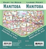 Manitoba Road Map Includes Manitoba North, Manitoba South & Northwestern Ontario, Vicinity maps of Winnipeg, Dauphin, Thompson, Brandon, Portage la Prairie, Downtown Winnipeg. The map includes Manitoba's distance chart, major walking trails, parks, campgr