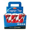 Canada Luggage Tag. This durable plastic luggage tag has a Canadian flag on the front and allows space on the back to write your name, address, city, province/state, and postal code on the reverse.