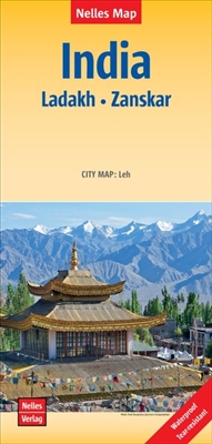 India with Ladakh & Zanskar Travel Road Map. Featuring a new-style cover and easy-fold system, this map of India is marked with tourist attractions and public transport systems, and includes inset maps of major cities. It provides information on hotels. T