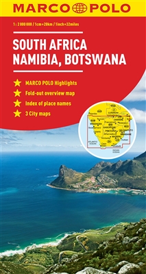 South Africa - Namibia & Botswana Travel Map. Marco Polo maps feature completely up-to-date, digitally generated mapping. The high quality cartography with distance indicators and scale converters aid route planning. The extensive coverage of the maps ena