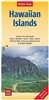 Hawaiian Islands travel map. This is a two sided map that shows all the islands including Maui, Molokai, Lanai, Oahu, and Kauai. These maps have good detail at the 1:150,000 scale and the Big Island of Hawaii at 1:330,000 scale. Includes a special map of