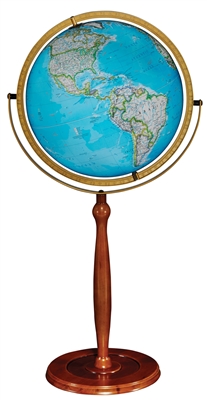 National Geographic Chamberlin - 16 inch Floor Globe. The Chamberlin is the perfect essence of attractive practicality. This 16 inch illuminated blue ocean globe has a walnut colored stand. Its full swing meridian lets you easily view any part of the wor