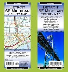 Detroit & SE Michigan Vicinity Map.  Communities Include Burton, Flint, Hillsdale, Jackson, Lansing, Monroe, Pontiac and Rochester Hills. Shows all Interstate, U.S., state, and county highways, along with clearly indicated parks, points of interest, airpo