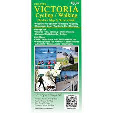 Victoria & Area Cycling & Walking Map. Includes Victoria, Oak Bay, Saanich, Central Saanich, North Saanich, Sidney, View Royal, Esquimalt, Colwood, Langford, Metchosin and Sooke, Shawnigan Lake and Saltspring Island. Includes Distances on Major Routes, Wi
