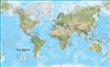 World Wall Map Physical Large. This environmental (physical) world wall map is a fantastic representation of the world's environmental terrain and the different environmental categories - tundra, forests, deserts etc. Country borders and major cities are