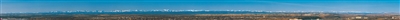 Calgary Mountain Panorama - Extra Large. This is a panoramic view of the City of Calgary facing west towards the Rocky Mountains. Features an overview picture of Calgary with mountains in the background. Names of each mountain is indicated on the poster.