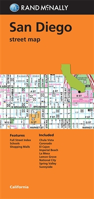 San Diego Detailed Street Map. Communities Include Chula Vista, Coronado, El Cajon, Imperial Beach, La Mesa, Lemon Grove, National City, Spring Valley, and Sunnyside. Rand McNally's folded map for San Diego is a must have for anyone traveling in and aroun