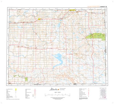 AB072E - FOREMOST - Topographic Map. The Alberta 1:250,000 scale paper topographic map series is part of the Alberta Environment & Parks Map Series. They are also referred to as topo or topographical maps is very useful for providing an overview of an are