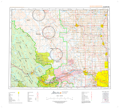 AB082O - CALGARY - Topographic Map. The Alberta 1:250,000 scale paper topographic map series is part of the Alberta Environment & Parks Map Series. They are also referred to as topo or topographical maps is very useful for providing an overview o