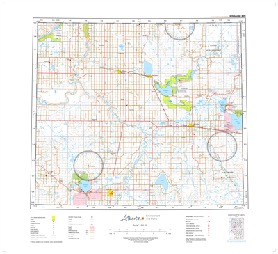 AB083N - WINAGAMI - Topographic Map. The Alberta 1:250,000 scale paper topographic map series is part of the Alberta Environment & Parks Map Series. They are also referred to as topo or topographical maps is very useful for providing an overview of an are