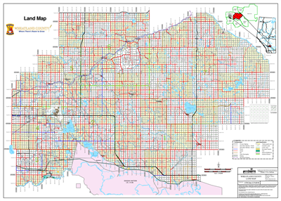 Wheatland County Landowner map - County 16. County and Municipal maps mainly exist to show land ownership with each 1/4 section labeled with the owners name. Also shown County and Municipal District (MD) maps show surface land ownership with each 1/4 sect