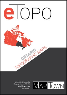 ETOPO Ontario Digital Topographic Base Maps. Includes every 1:50,000 and 1:250,000 scale Canadian topographic map for Ontario. If you are planning on hiking, camping, fishing, cycling or just plain travelling through this area we highly recommend this pac