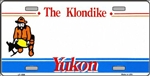 The Klondike - Yukon Metal License Plate. This reproduction license plate reads The Klondike - Yukon. Heavy duty metal that can go on the front of the car or in your man cave.