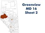 Greenview MD 16 Landowner map - Sheet 2 Debolt. County and Municipal District (MD) maps show surface land ownership with each 1/4 section labeled with the owners name. Also shown by color are these land types - Crown (government), Freehold (private)